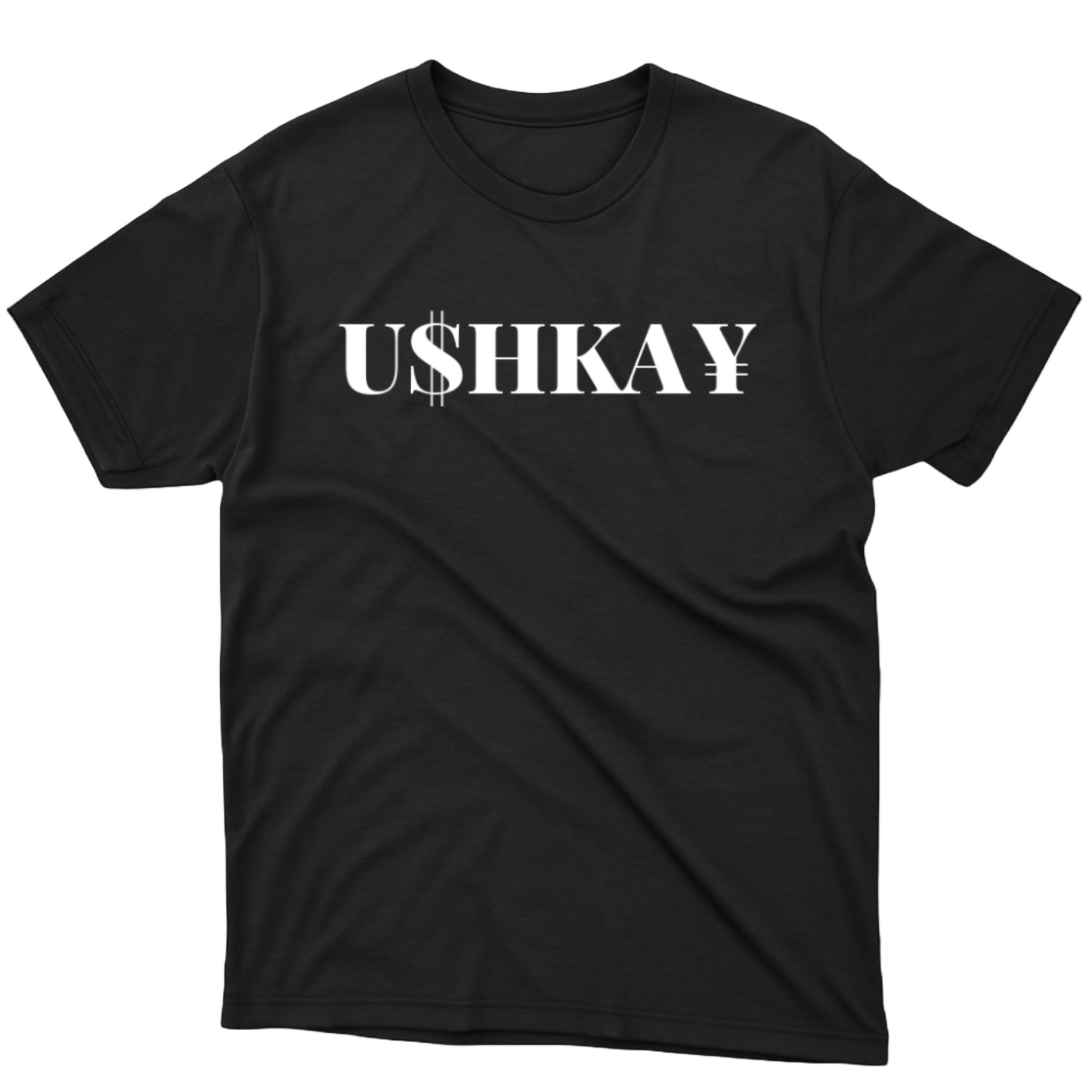 U$HKA¥ Signature Tee – Black / White Logo